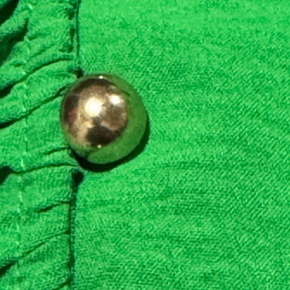 Fred David Green Wrap Blouse With Button Detail S… - image 5